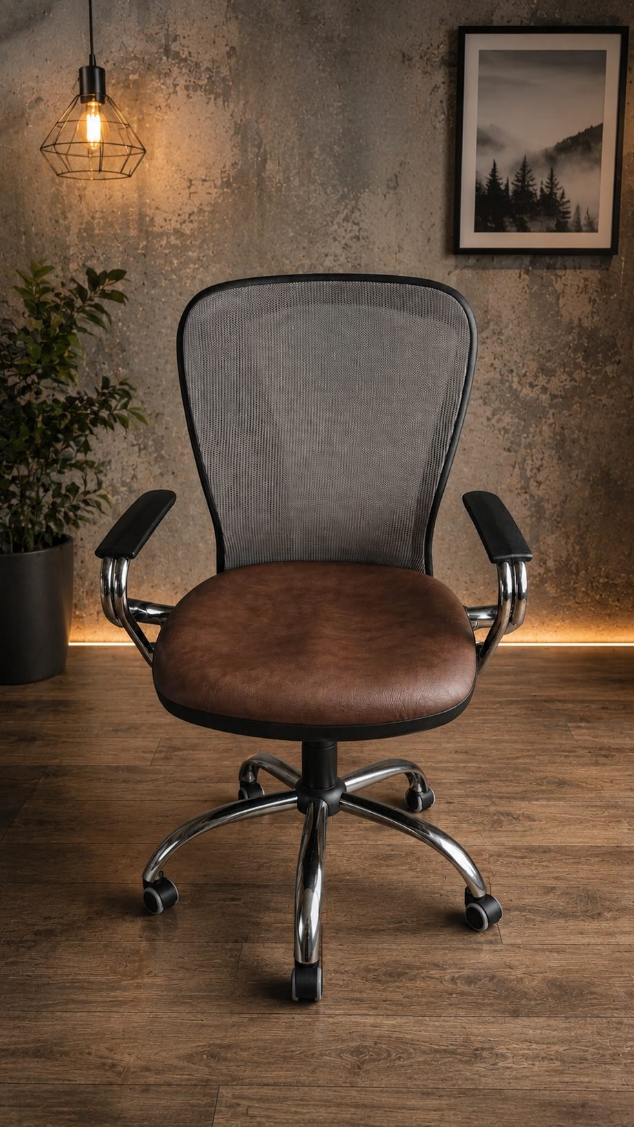 Silla Citiz ergonómica tapizada en marrón